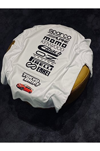 Spark Collection Tokyo Drift 100% Cotton Relax Fit Crew Neck White T-Shirt