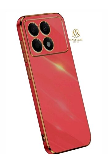 Massemr Xiaomi Poco X6 Pro Case Shiny Gold Foil Luxury Premium Silicone Cover Transparent Impact Protective
