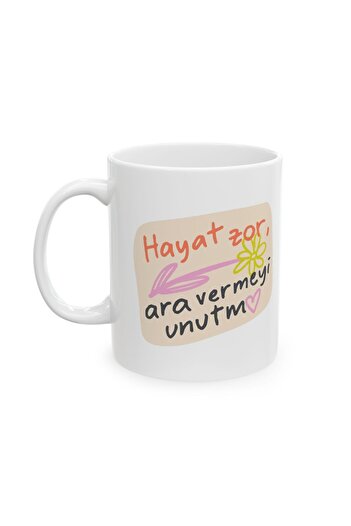 BASKIBAZAR Since 2020 Life Is Hard Don'T Forget to Take a Break Printed Motivation - Birthday Gift - Gift Porcelain Mug Cup