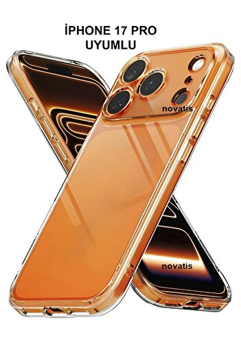 Novatis iPhone 17 Pro Compatible 3D Camera Protected Soft Transparent Colorless Silicone Case Cover
