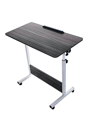 Cady One Wooden laptop table with metal frame and wheels, height adjustable surface, ideal for work and study