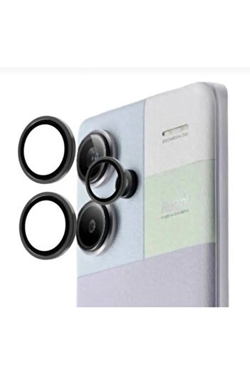 SOLİD CASE Redmi 12 Compatible Metal Tempered Lens Protector