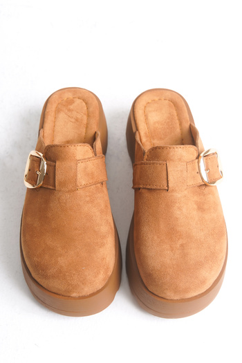 Solo Bag Women's Orthopedic Slippers Closed Front Stainless Buckle Non-Slip Suede Sabo Home Outdoor Slippers