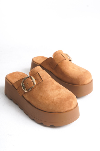 Solo Bag Women's Orthopedic Slippers Closed Front Stainless Buckle Non-Slip Suede Sabo Home Outdoor Slippers
