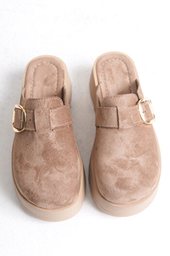 Solo Bag Women's Orthopedic Slippers Closed Front Stainless Buckle Non-Slip Suede Sabo Home Outdoor Slippers