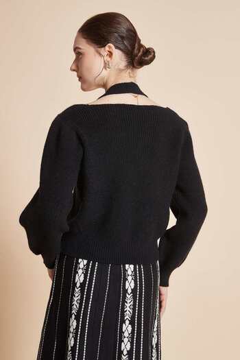 Yola Solid Off-Shoulder Long Sleeve Top