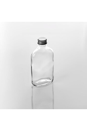 SHOPIENS Transparent bottle Shopiens® with silver metal screw cap, 200 ml