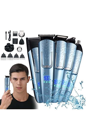 COOYA 5 in 1 Multifunctional Hair Clipper,with LED Display,Rechargeable Hair Cutting Kit with Guide Comb