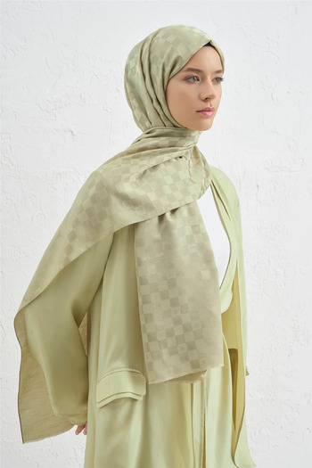 Armine Elegance J.İpek Cotton Checkered Shawl - 75 x 195 - 54