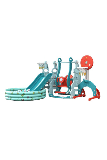 Nichiduta Garden 4in1 Tower Blue playground with slide, swing with removable bumper,