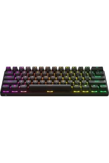SteelSeries لوحة مفاتيح ألعاب Apex Pro Mini اللاسلكية القابلة للتعديل بعامل شكل 60% - أسود
