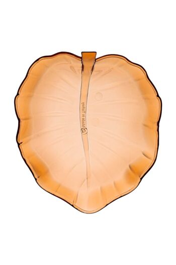 SHOPIENS Bol de servire din plastic Shopiens®, transparent in forma de „Frunza”, 14 x 16 x 6 cm