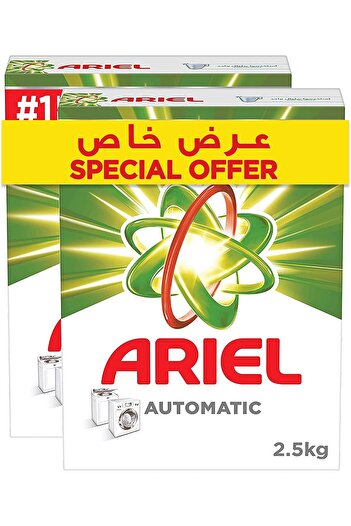 Ariel Automatic Laundry Detergent Powder with Dual Enzyme Technology 2.5 kg x 4