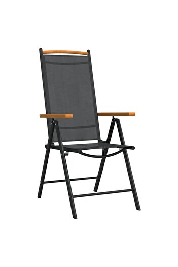 vidaxl 7 Piece Garden Dining Set Black Aluminium