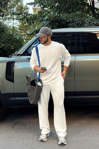 Livio Ferri Barbosa Men's Oversize Flowy Soft Touch Top and Bottom Set