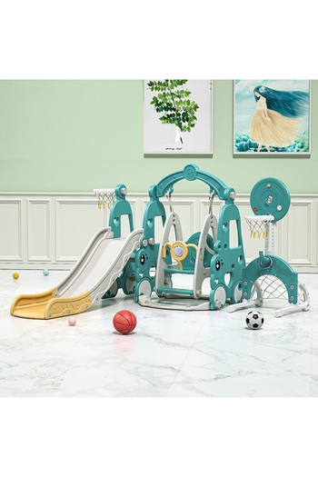 Nichiduta Garden Happy Turtle 4in1 Playground Arcada Blue with Slide, Swing with Safety Bar