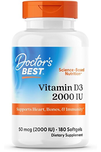 Doctor's Best Doctors BEST Vitamin D3 2000 IU, Supports Heart, Bones, & Immunity, Non-GMO, Gluten Free, Soy Free