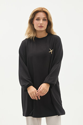 Linvey Star Brooch Crystal Fabric Plus Size Tunic