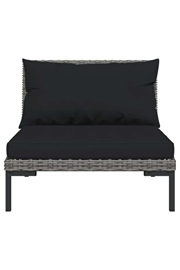 vidaxl 8 Piece Garden Lounge Set with Cushions Poly Rattan Dark Grey
