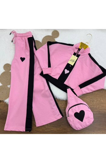 My Kids Wear Girl's Heart Embroidered 3-Piece Bag Set, Ages 4-16, 12120