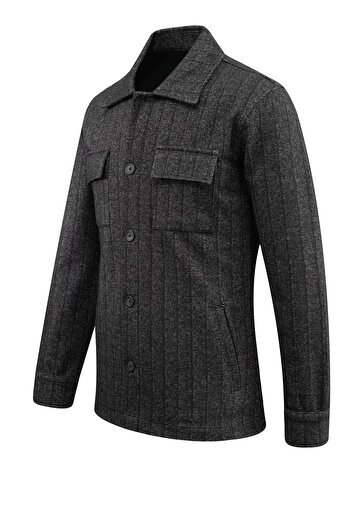 Çizgi Triko Men's Seasonal Fabric Cardigan with Dotted Pattern Classic Fit - 5233g