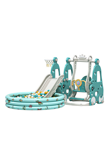 Nichiduta Garden Happy Turtle Blue 3 in 1 playground with slide, swing with bumper bar
