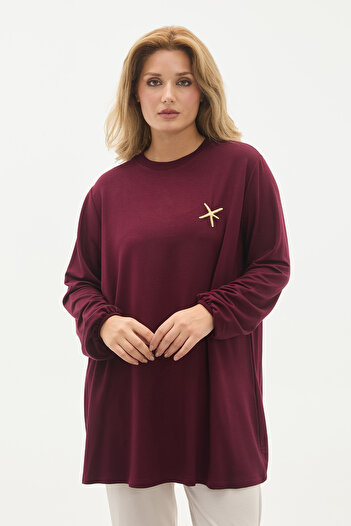 Linvey Star Brooch Crystal Fabric Plus Size Tunic