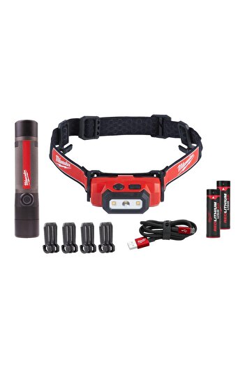 Milwaukee TRUEVIEW L4 FMHLLED-302 Flashlight Set with 2 L4 B3 Batteries, Milwaukee, Code 4933492105