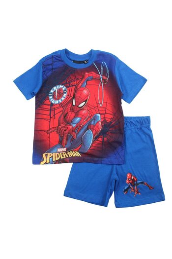 SPIDERMAN Children's pajamas with short sleeves, 100% cotton, multicolor, 8 years, Crime Fighter, Spiderman, Marvel