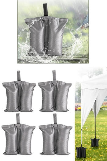 Bundera Grey Weight Bags 4 Pack Sand Weight Bags, Leg Weights for Pop up Sunshade Umbrella