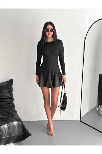 agishop Skirt Flared Crep Mini Dress S1267