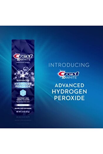 CREST Toothpaste, Crest, 3D White, Advanced, Fresh Mint, Intensive Whitening with Hydrogen Peroxide, 85g