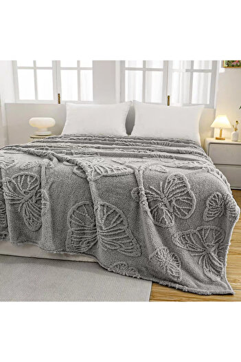 OEM Cocolino double bed blanket, embossed butterfly pattern, practical, soft and velvety texture, 61246-5
