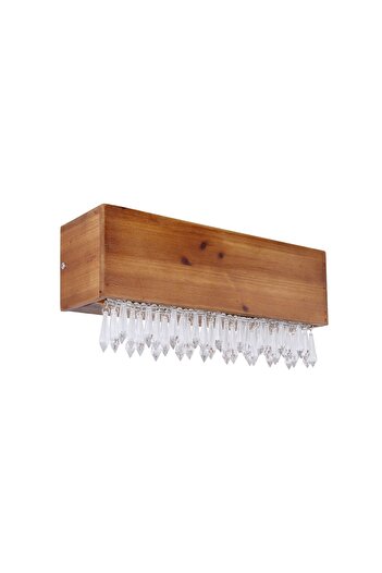 Globo Lighting LED sconce Edeltraud, 12W, 430lm, warm light (3000K), IP20, wood/acrylic glass,