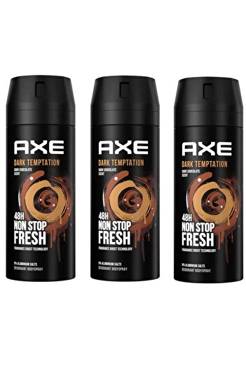 Axe Men's Deodorant Body Spray For Long Lasting Dark Temptation For 48 Hours Non Stop Fresh 150ml (P