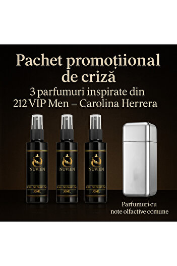Nuvien Set of 3 Perfumes 50ml – Inspired by 212 VIP Man C.H.