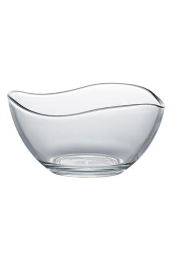 SHOPIENS Glass Serving Bowl Shopiens®, Oval Transparent with Wavy Edge, 310 ml
