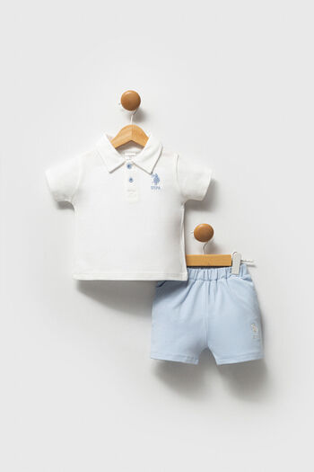 U.S. Polo Assn. Baby Boy White T-Shirt Set