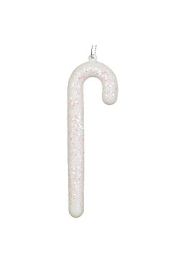 Jumbo Christmas Tree Ornament Candy Cane Glitter White Iridescent 12 cm