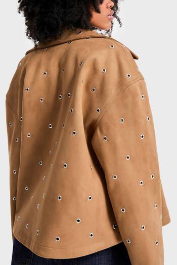 its basic Γυναικείο καφέ w5-16 Oversize Μπουφάν ειδικής σχεδίασης με λεπτομέρεια με ματάκια