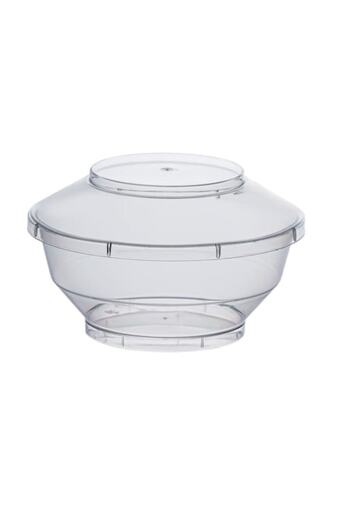 SHOPIENS Set 6 round transparent plastic bowls Shopiens®, reusable with lid, ideal for events and parties, 2