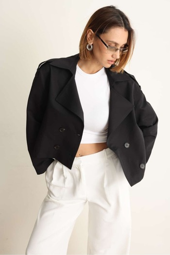 Swass Carla Short Trench Coat Black