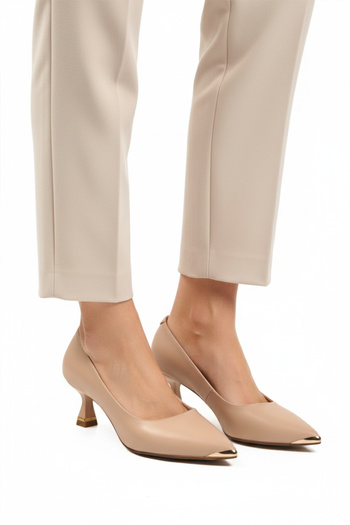 Aspor Beige Women's Heeled Shoes