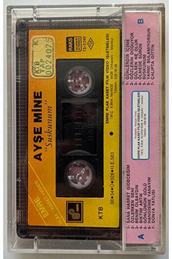 Raks Ayşe Mine Suskunum Cassette (Original Period Paper Print Cassette)