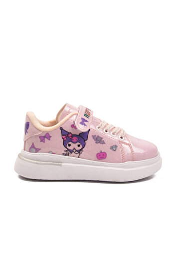 Aspor Powder Patent Leather Glittery Velcro Girls' Sports Shoes