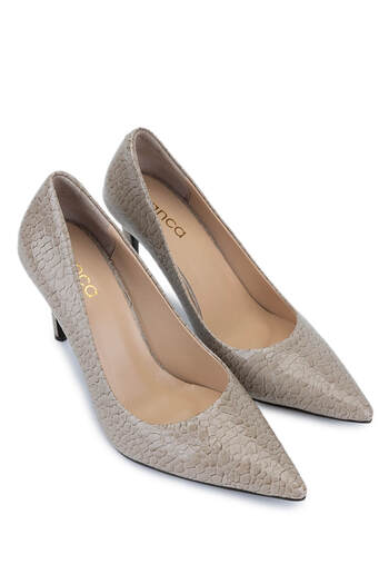 Tamer Tanca Women's Faux Leather Nude Heeled Shoes