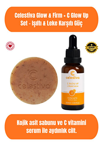 celestiva Glow & Firm + C Glow Up Set – Kolajen & Vitamin C | Leke Karşıtı ve Işıltı Veren Cilt Bakım Seti