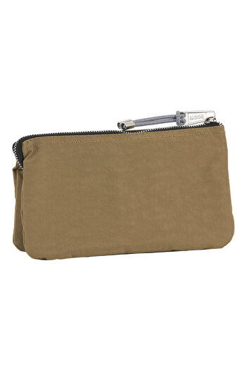 Moos Women's makeup bag with 3 zippers Casual beige 22x13x2 cm