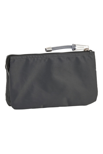 safta Women's makeup bag with 3 zippers Moos Casual gray 22x13x2 cm