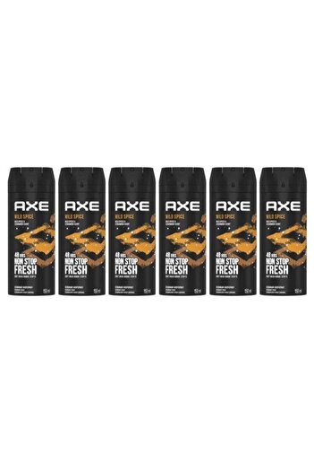 Axe Wild Spice Deodorant Body Spray For Men 150ml (Pack of 6)